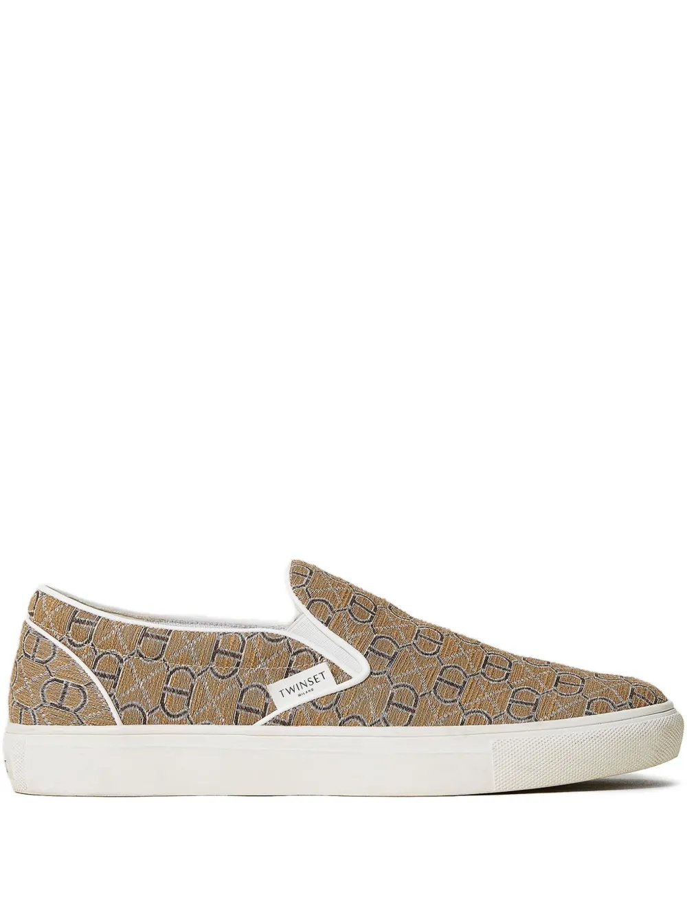 TWINSET monogram slip-on sneakers | Brown | Image 1