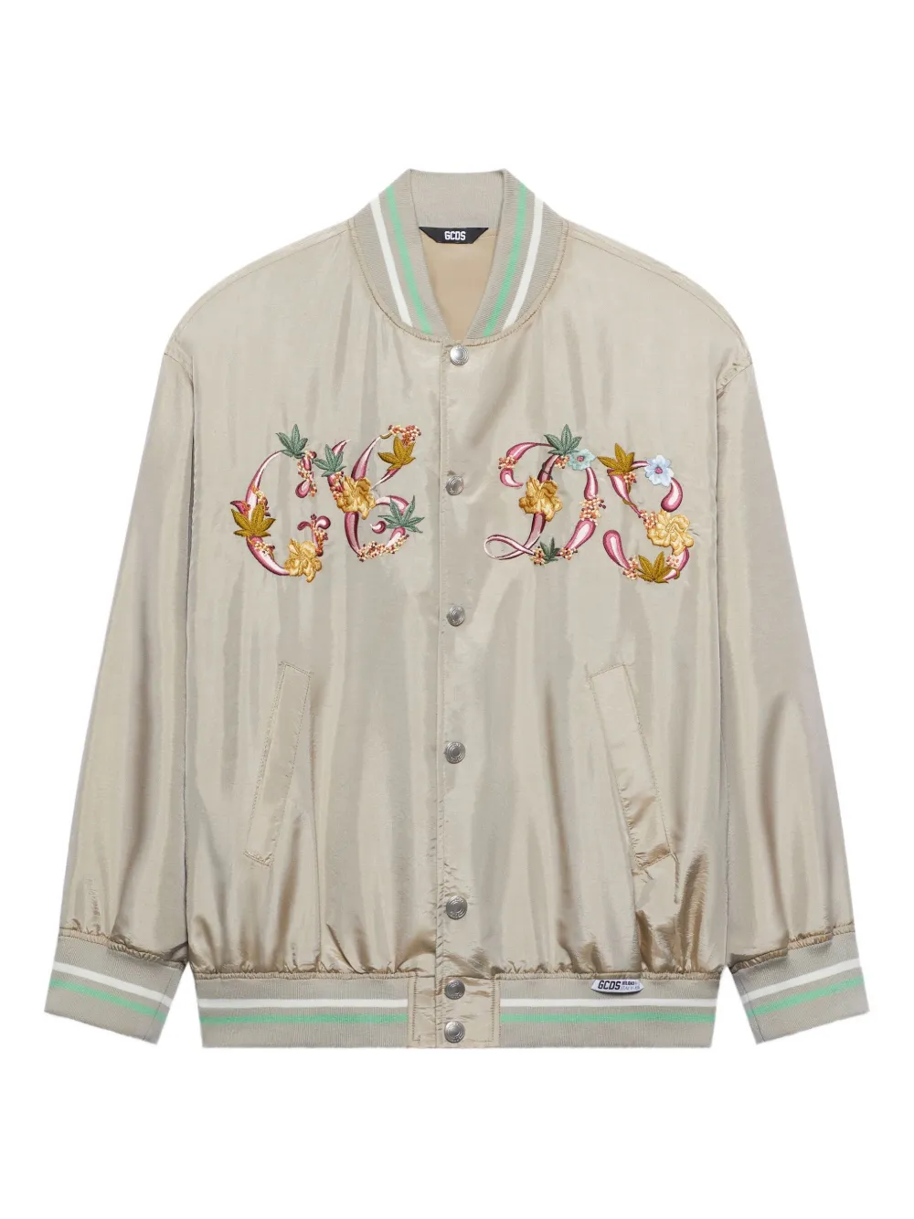 GCDS floral-embroidery bomber jacket | Neutrals | Image 1