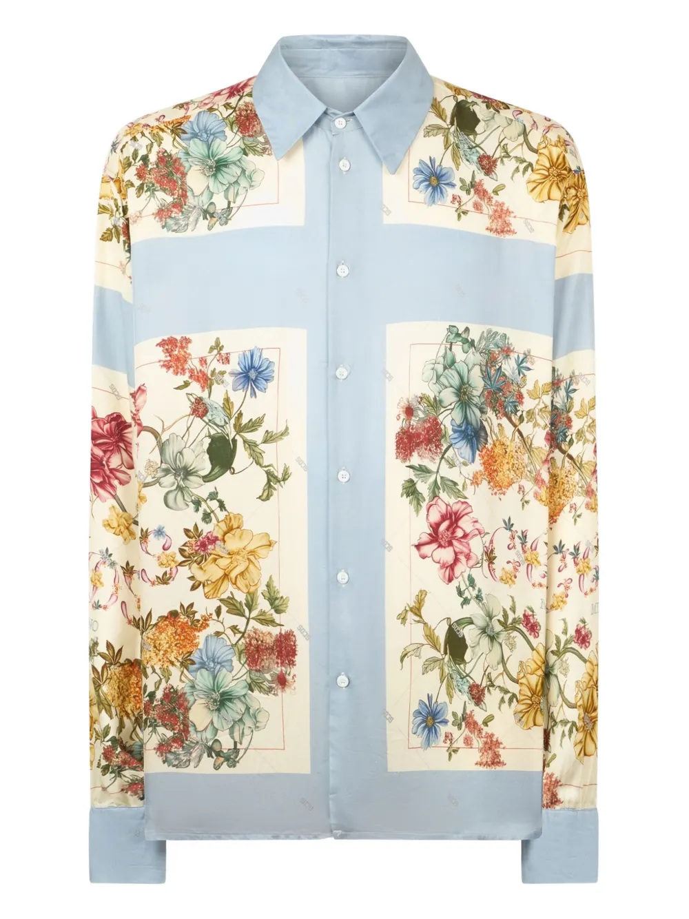 GCDS Overhemd met bloemenprint Blauw