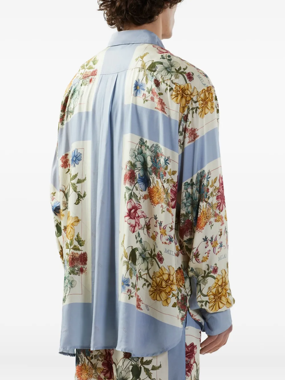 GCDS Overhemd met bloemenprint Blauw