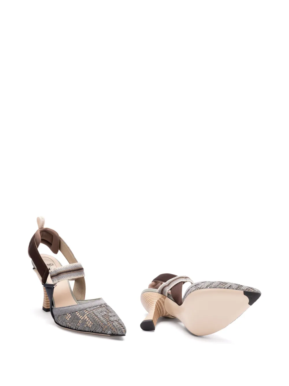 FENDI Colibri slingback pumps - Grijs