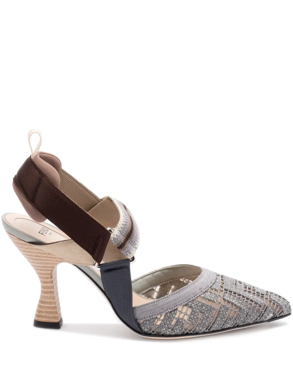 FENDI Colibri slingback pumps Grey