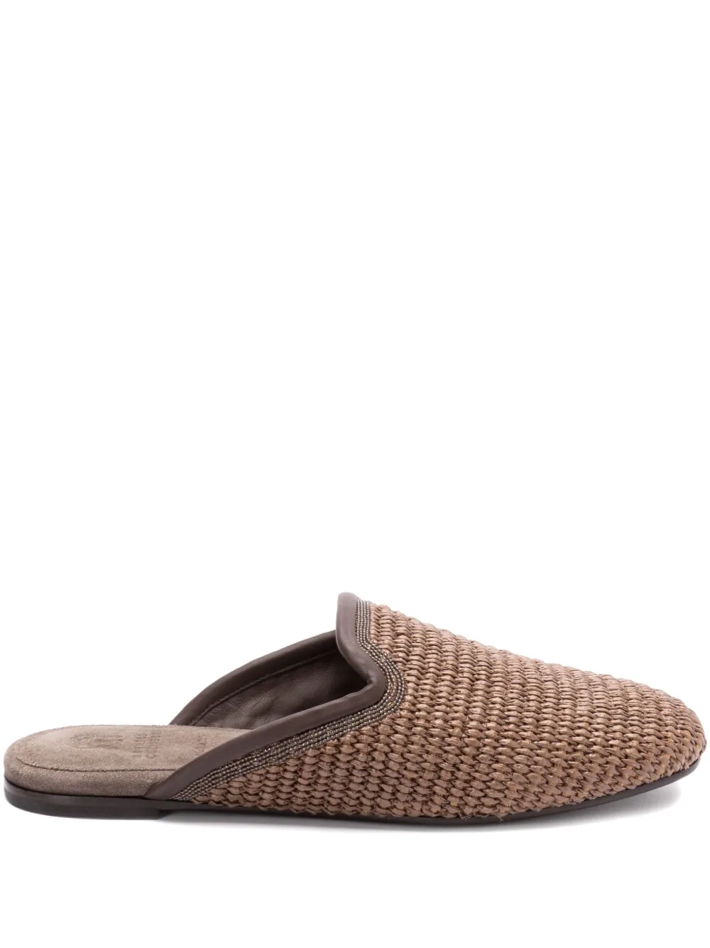 Brunello Cucinelli woven slippers Bruin