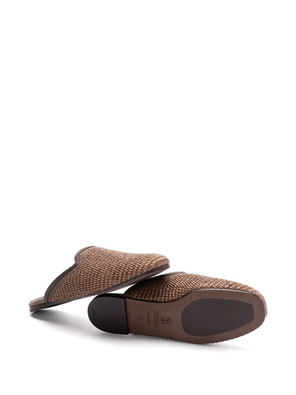 Brunello Cucinelli woven slippers Bruin