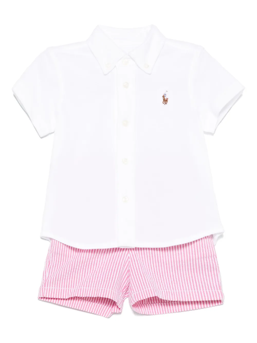 POLO RALPH LAUREN KIDS Gestreepte shorts Wit