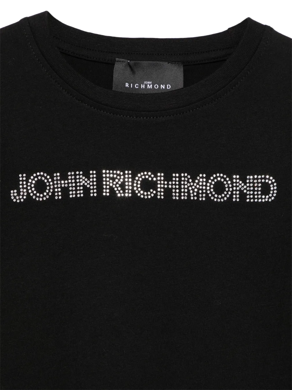 Shop John Richmond Junior Crystal-logo T-shirt In Black