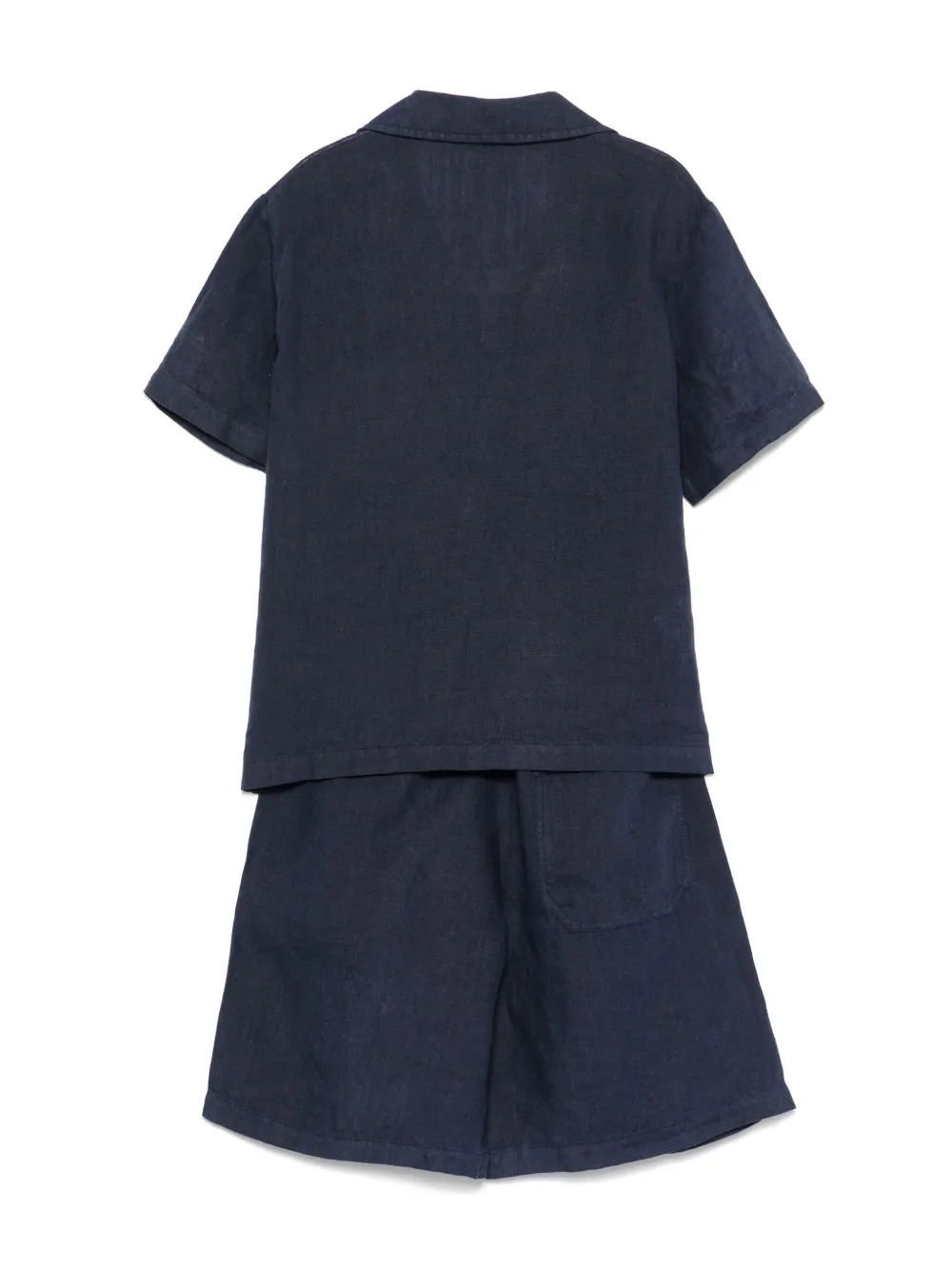 Il Gufo Linnen shirt en shorts - Blauw