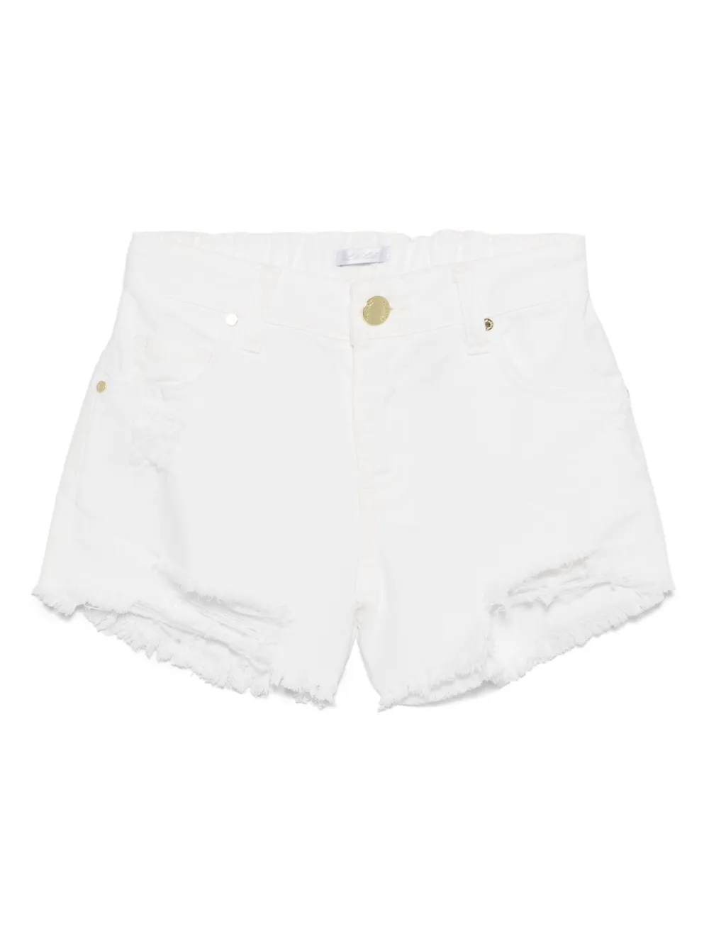 Miss Grant Kids ダメージ ショートパンツ - ホワイト Miss Grant Kids ダメージ ショートパンツ - ホワイト