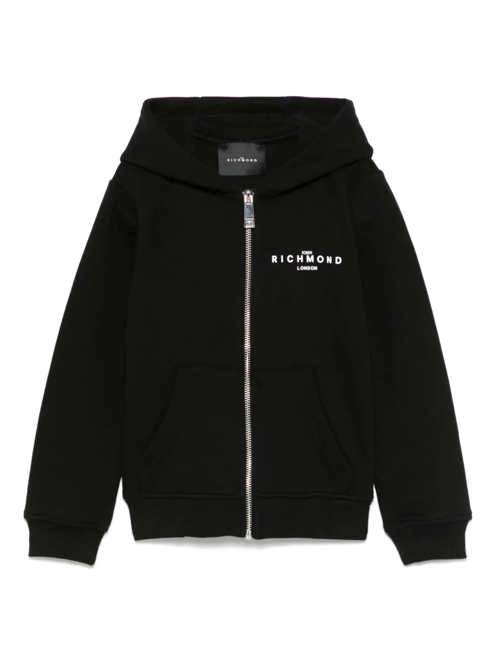 John Richmond Junior Hoodie met logoprint Zwart