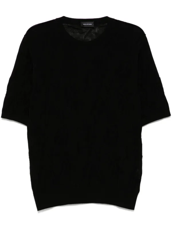Tagliatore Knitted T-shirt in Black