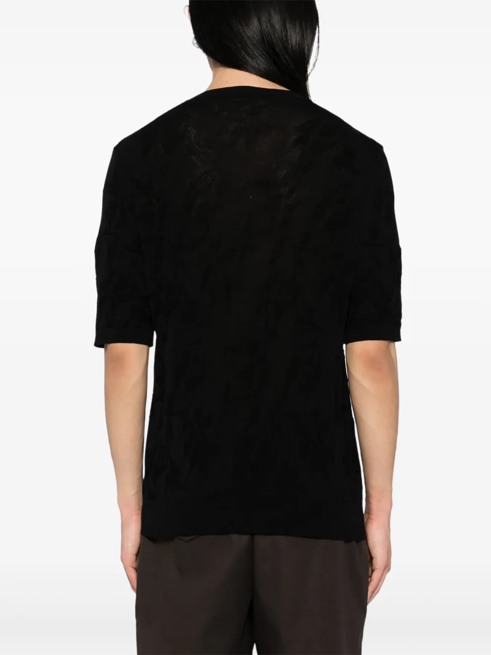 Shop Tagliatore Knitted T-shirt In Schwarz