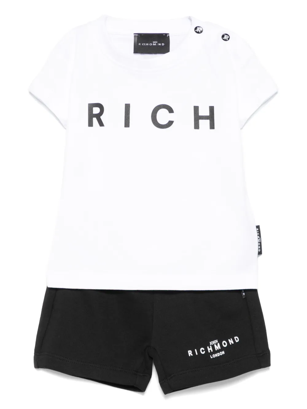 John Richmond Junior Shorts set met logoprint Wit