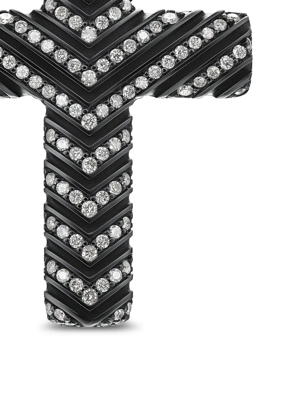 David Yurman Chevron Cross Pendant Necklace In Black