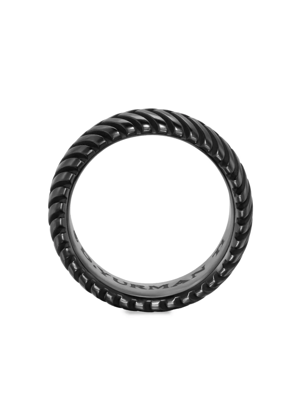 David Yurman Chevron Band Ring In Black