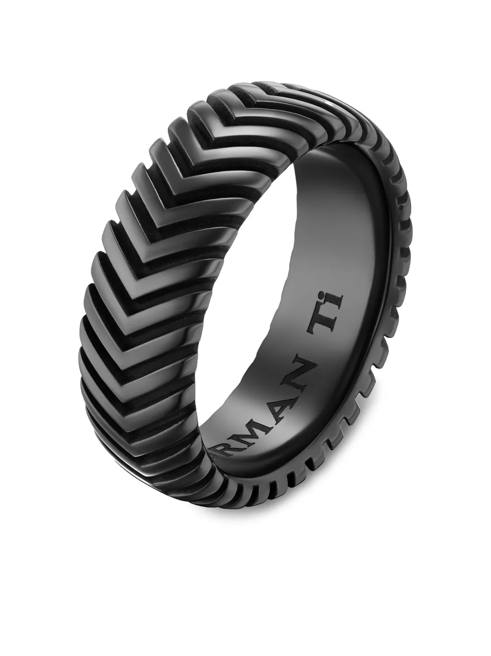 David Yurman Chevron Band Ring In Black