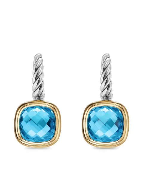 David Yurman 18kt yellow gold and sterling silver Albion topaz drop earrings