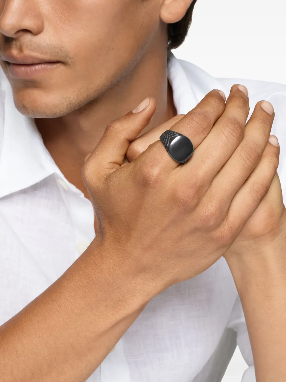 David Yurman Chevron Signet ring - Zwart