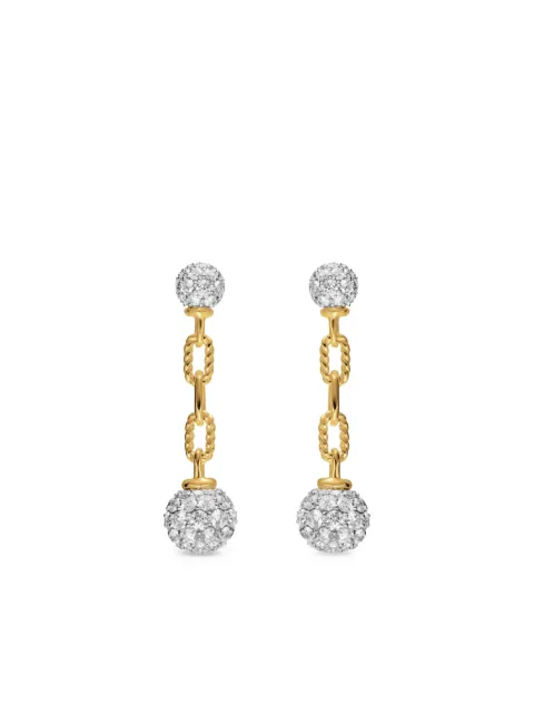 David Yurman Madison ダイヤモンド ドロップピアス 18Kイエローゴールド