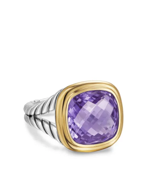 David Yurman 18kt yellow gold and sterling silver Albion amethyst ring