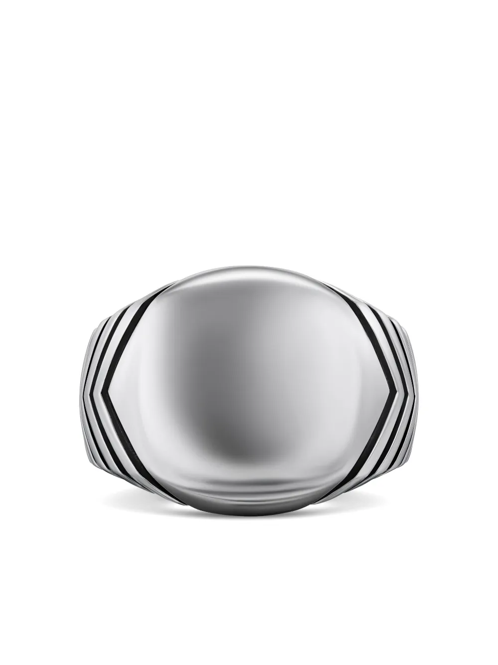 David Yurman Sterling Silver Chevron Signet Ring In Silver