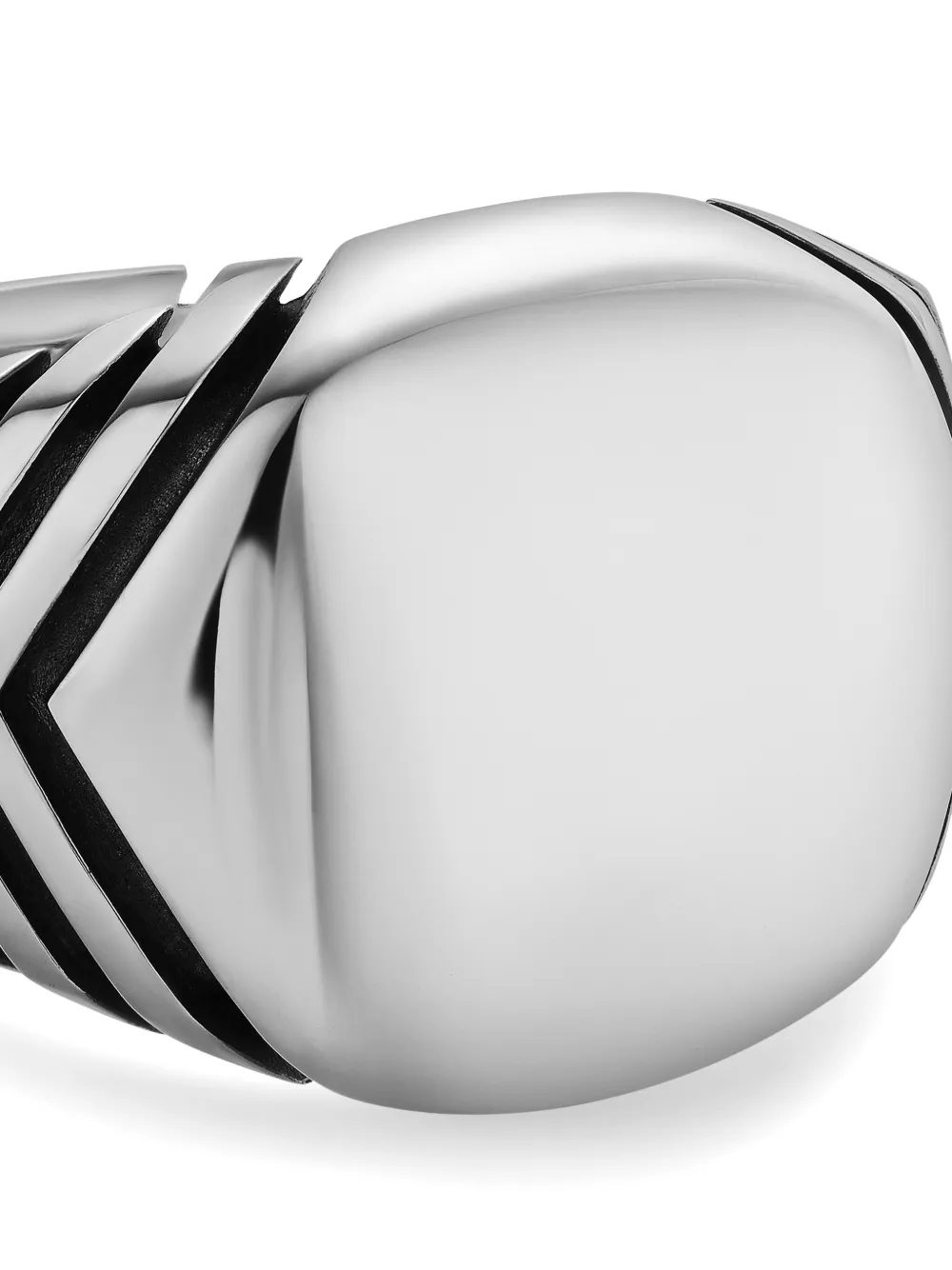 David Yurman Sterling Silver Chevron Signet Ring In Silver