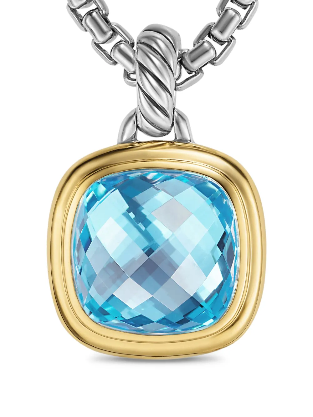 David Yurman 18kt Yellow Gold And Sterling Silver Albion Topaz Pendant In Silver
