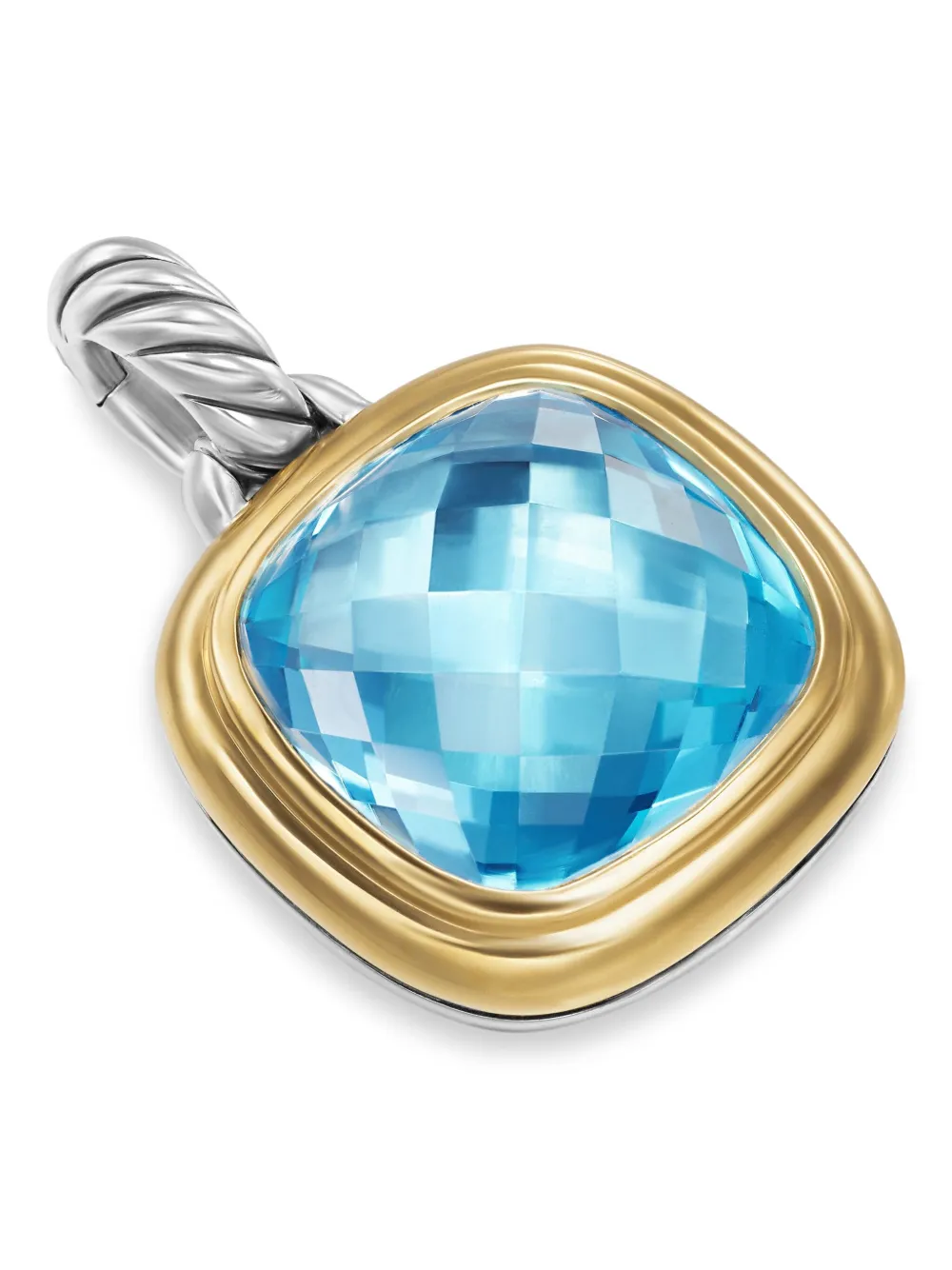 David Yurman 18kt Yellow Gold And Sterling Silver Albion Topaz Pendant In Silver