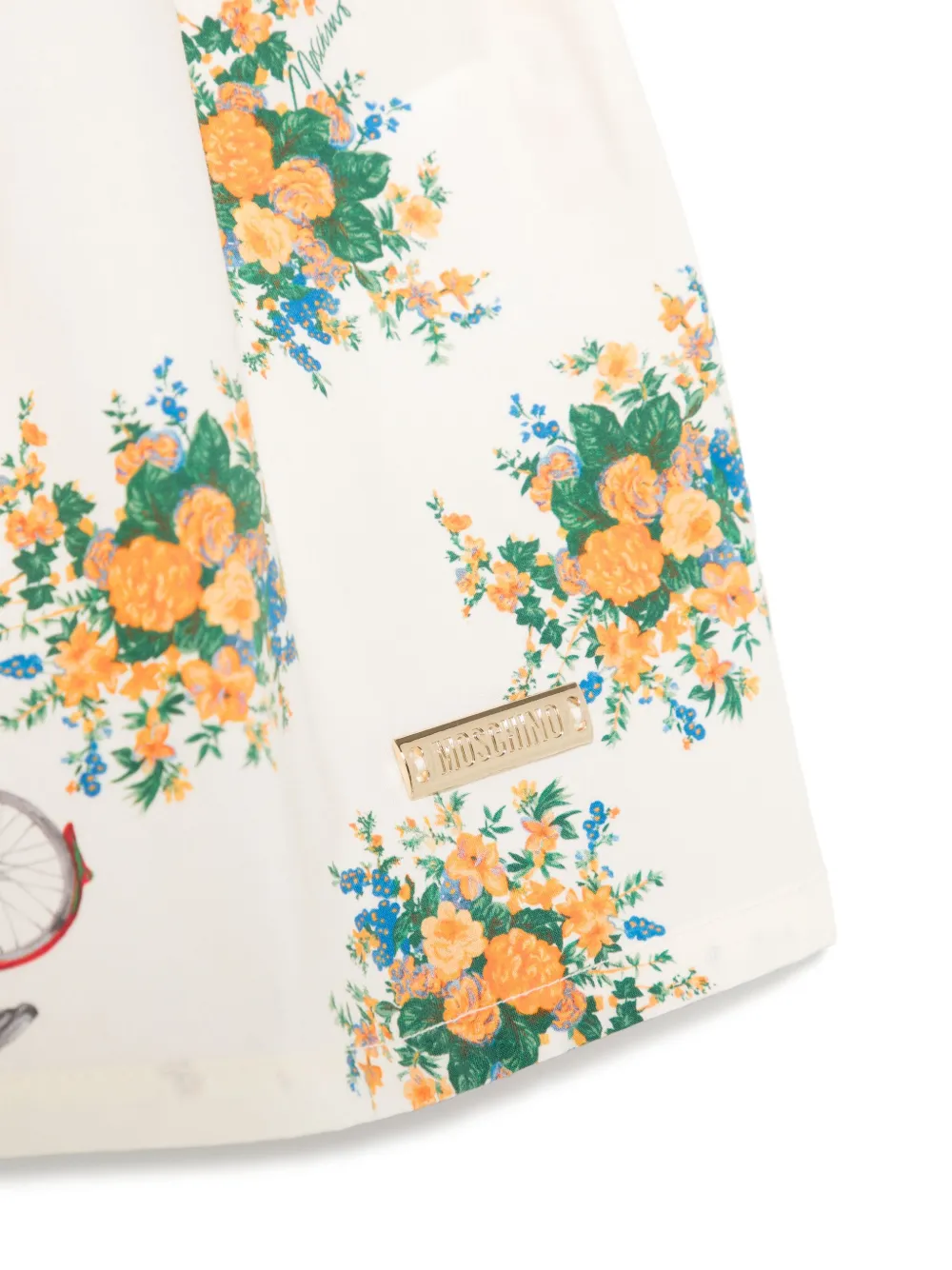 Moschino Kids Jurk met bloemenprint Geel