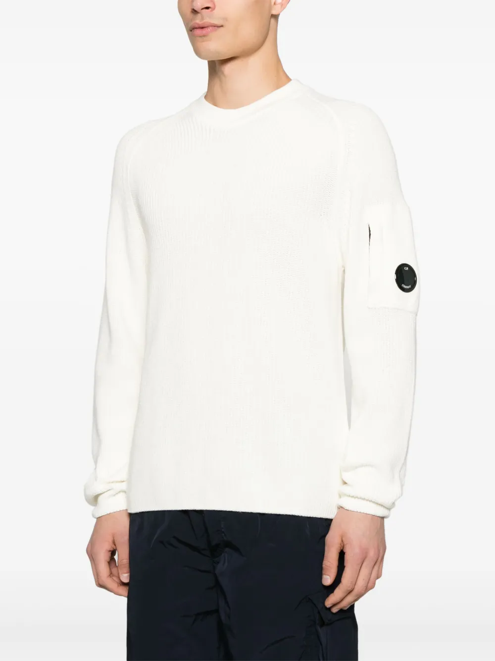C.P. Company Sea Island trui met Lens-detail Beige