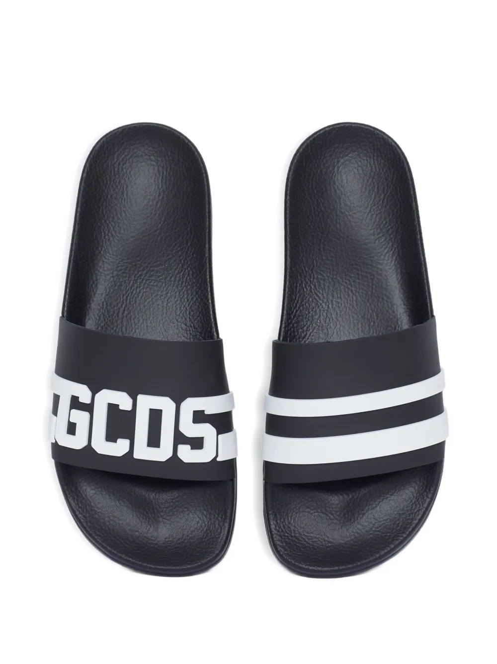 GCDS logo-embossed pool slides Black