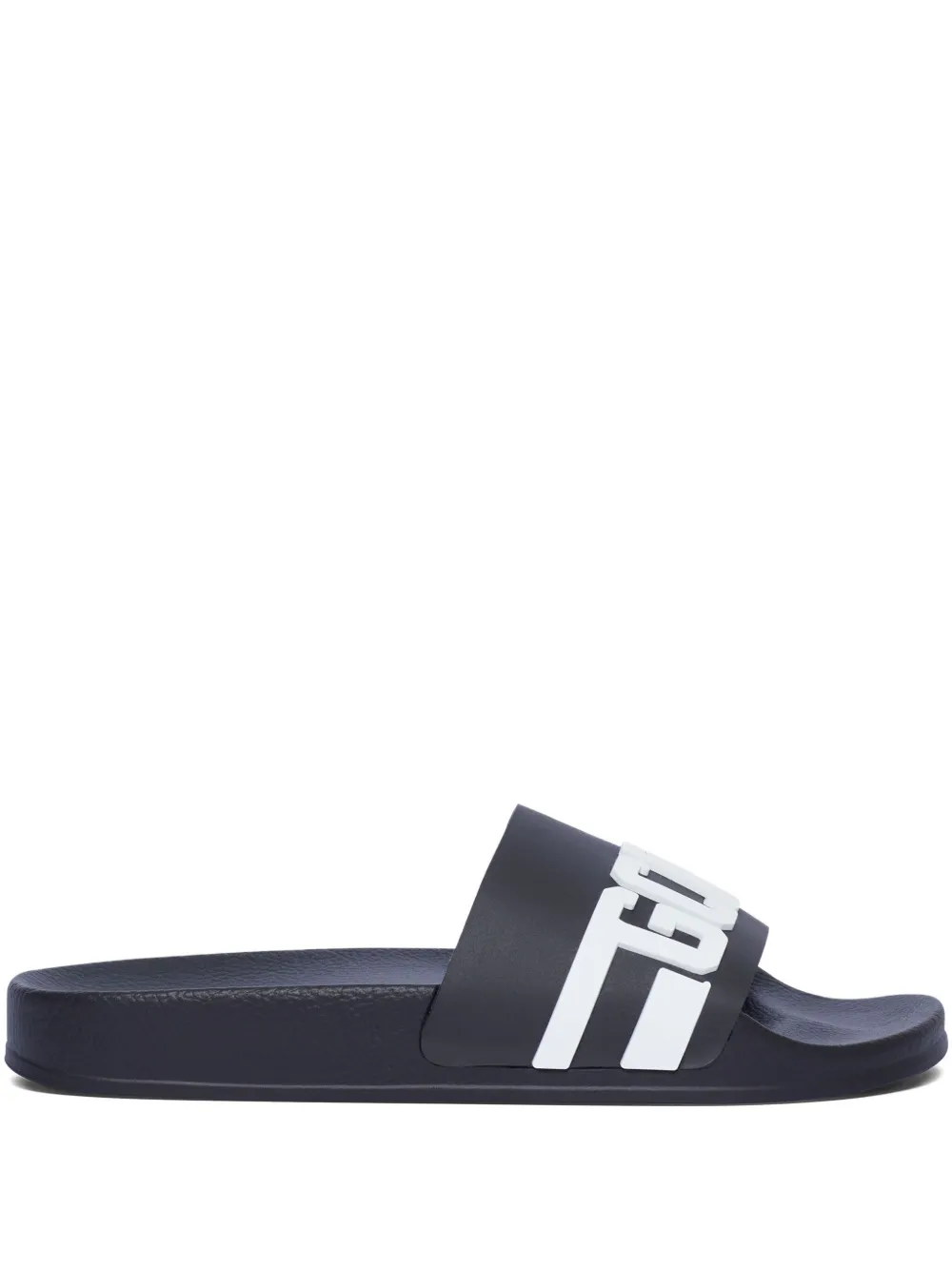 GCDS logo-embossed pool slides Black