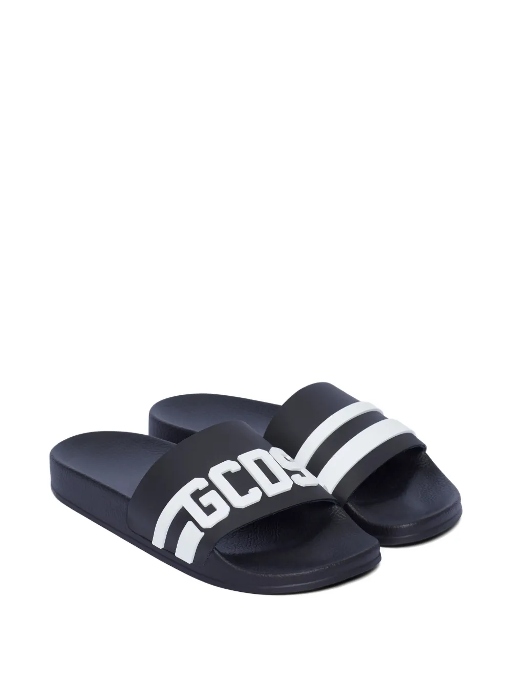 GCDS logo-embossed pool slides Black