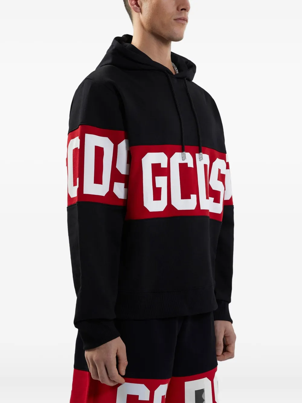 GCDS Hoodie met logoband Zwart