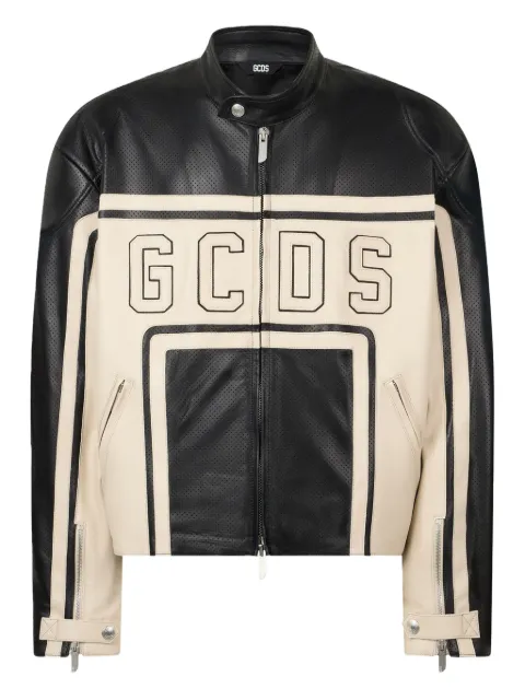 GCDS perforated leather jacket