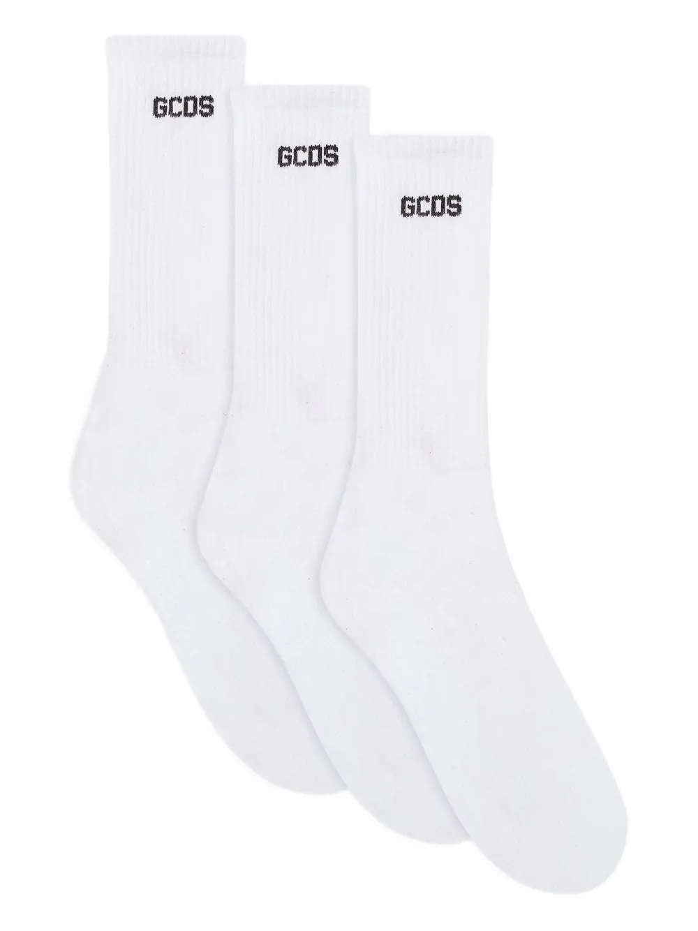 GCDS logo-jacquard socks (pack of three) | White | Image 1