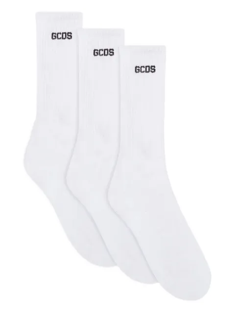GCDS logo-jacquard socks (pack of three)