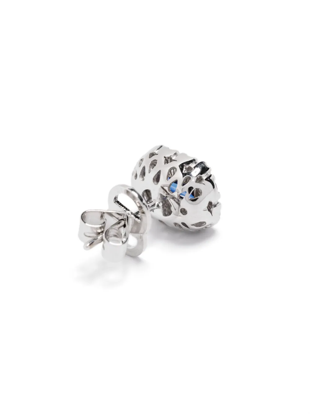  Rosekey 18k White Gold Diamonds And Sapphire Earrings - Silver 