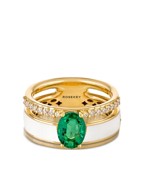 ROSEKEY Bracciale in oro giallo 18 carati con smeraldi