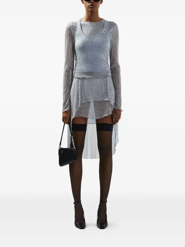 ◆GCDS◆ ROUCHES KNIT TANK TOP DKPAA21030SI GCDS Rouches Tank Top | Silver | FARFETCH IL