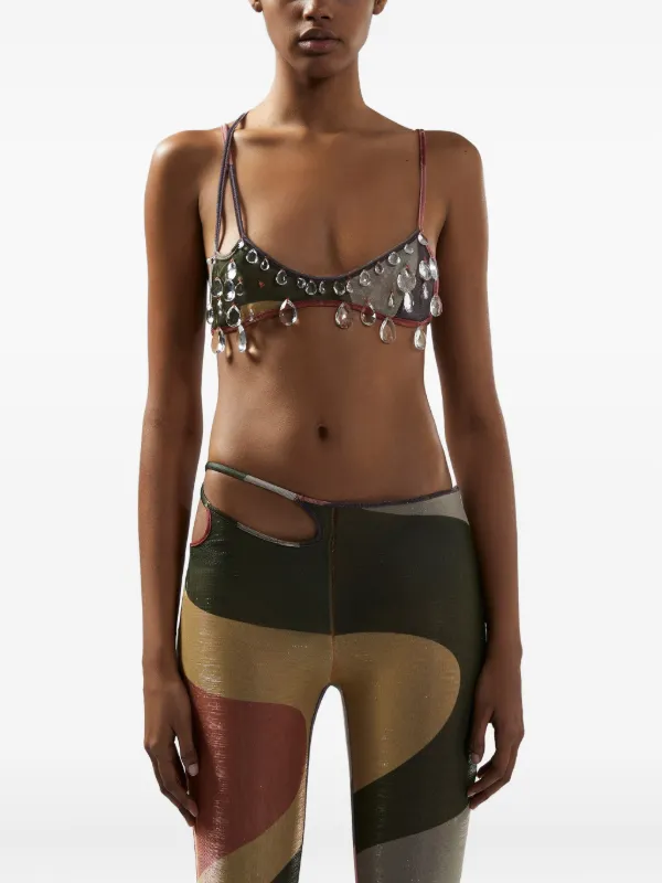 GCDS Sita Drops Bra | Neutrals | FARFETCH