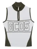 GCDS band-logo half-zip top - White
