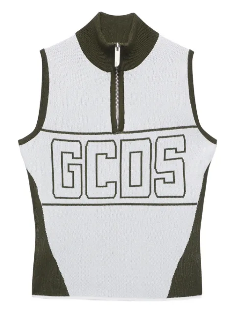 GCDS band-logo half-zip top