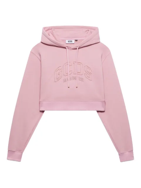 GCDS logo-embroidered hoodie