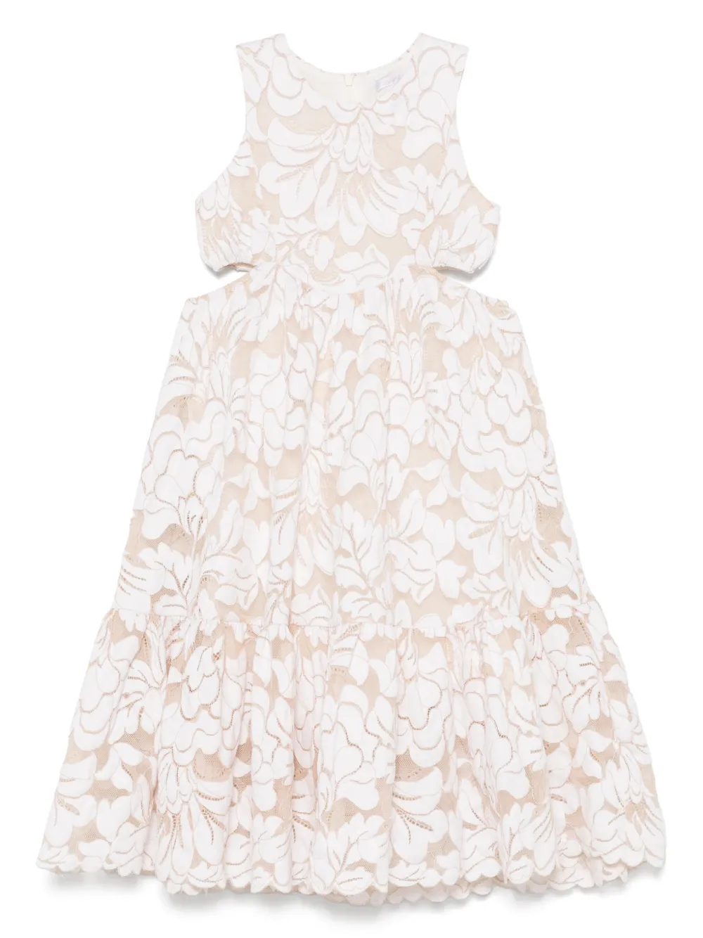 Miss Grant Kids フローラルレース ワンピース - ニュートラル Miss Grant Kids フローラルレース ワンピース - ニュートラル