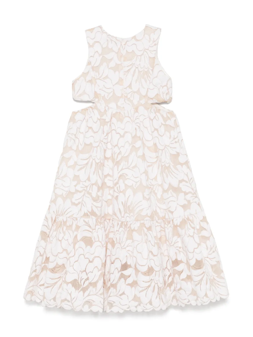 Miss Grant Kids floral-lace dress - Beige