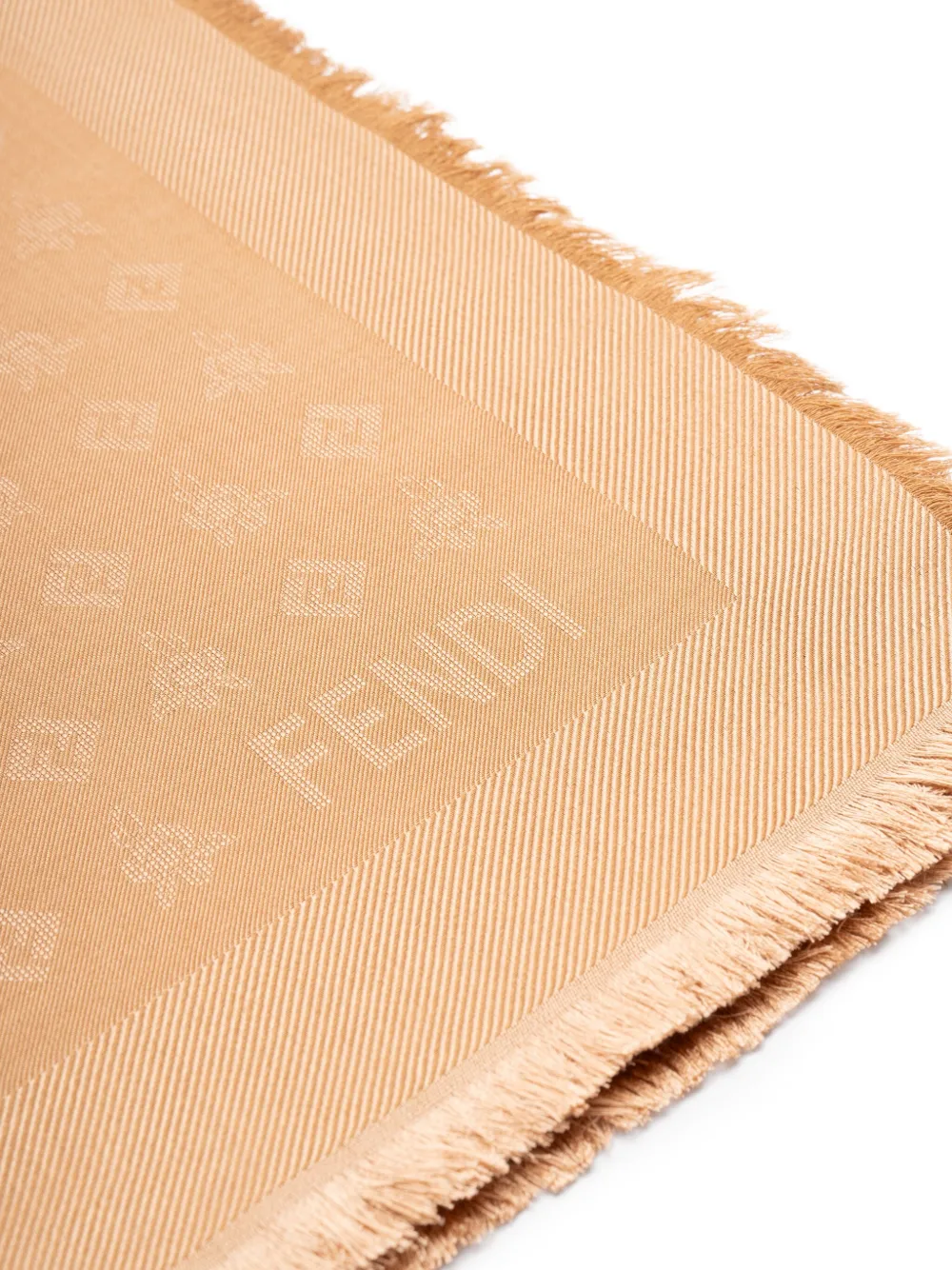 FENDI FF-jacquard scarf - Beige