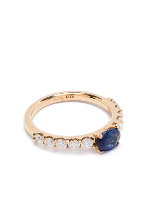 ROSEKEY 18K rose gold diamonds and sapphire ring