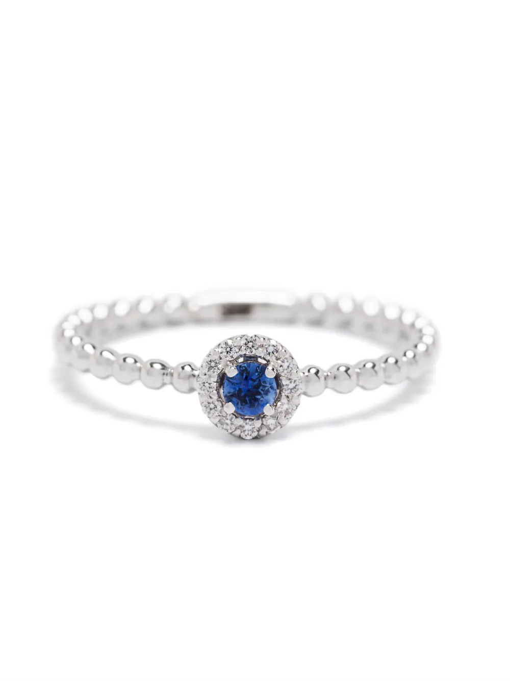  Rosekey 18k White Gold Diamonds And Sapphire Ring - Silver 