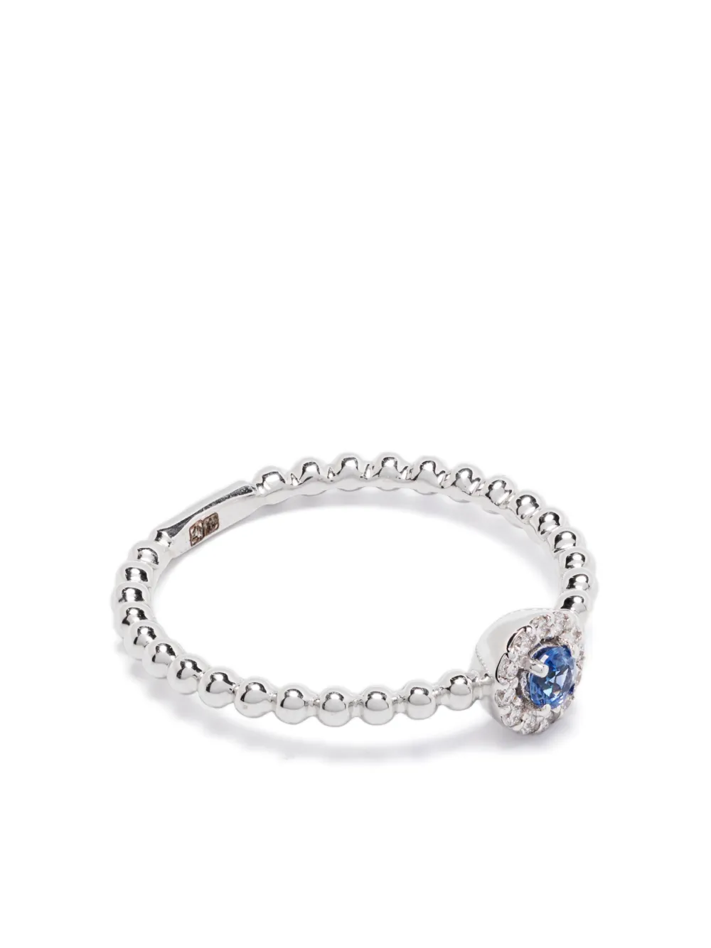 ROSEKEY Anello in oro bianco 18 carati con zaffiro e diamanti - Argento