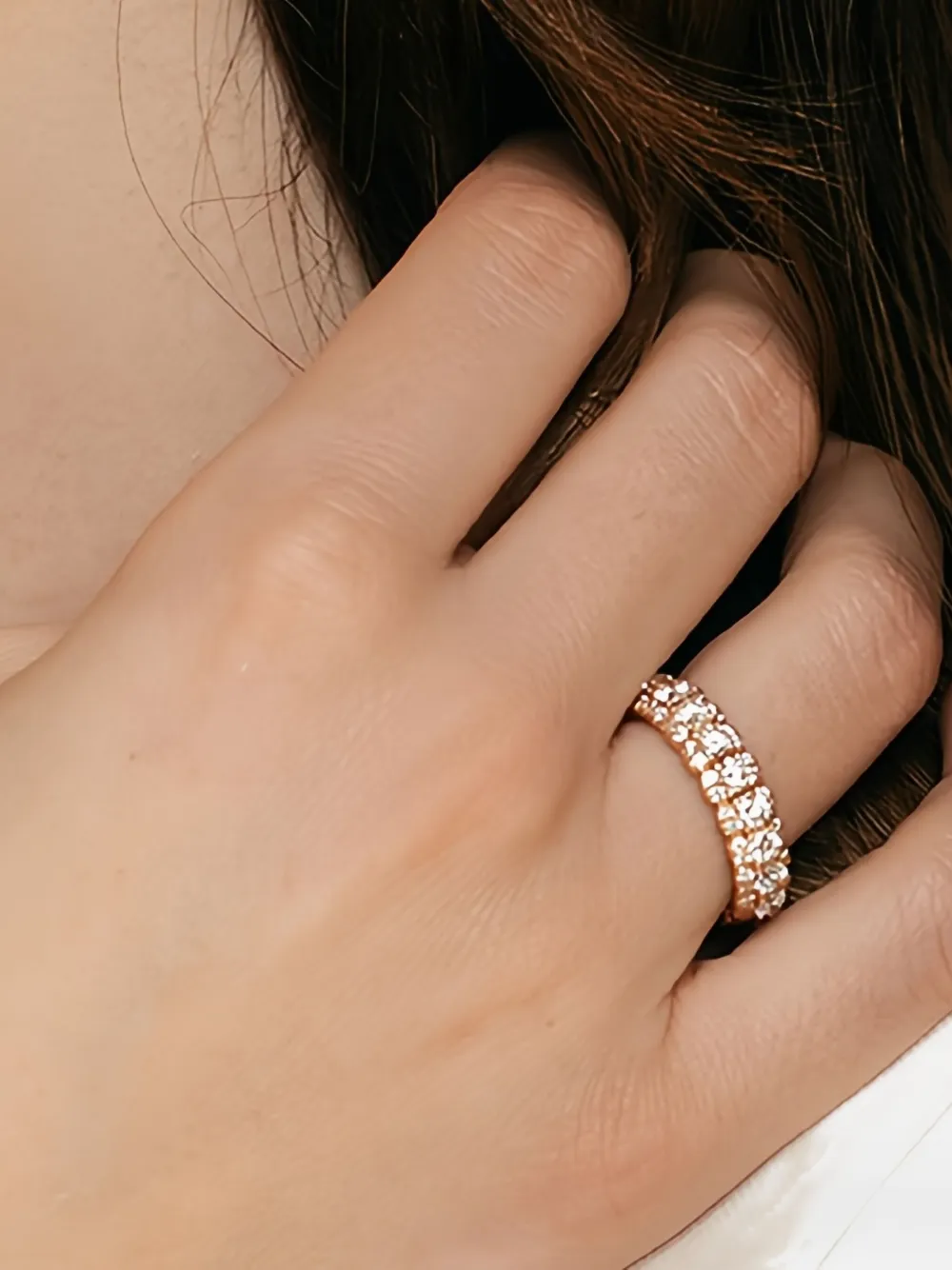  Rosekey 18k Rose Gold Eternity Diamond Ring - Yellow 